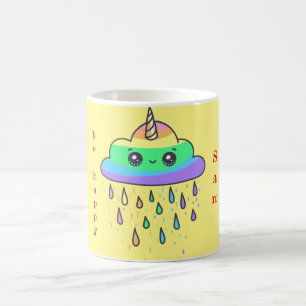 Rainbow Cloud Unicorn personaliseren Koffiemok