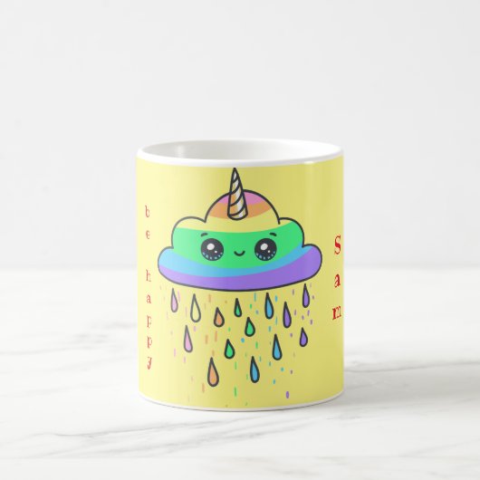 Rainbow Cloud Unicorn personaliseren Koffiemok (Center)