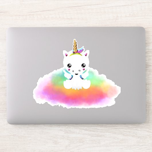 Rainbow Cloud Unicorn Sticker (Computer)