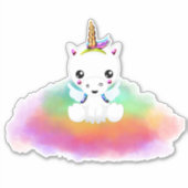 Rainbow Cloud Unicorn Sticker (Voorkant)