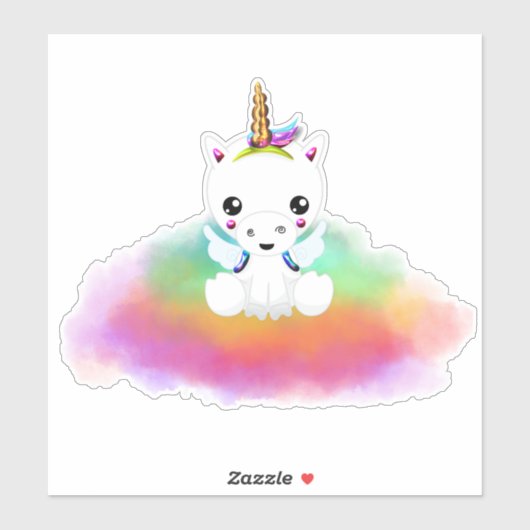 Rainbow Cloud Unicorn Sticker (Vel)