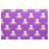 Rainbow Cloud Unicorns op Paars Stof (Fat Quarter)