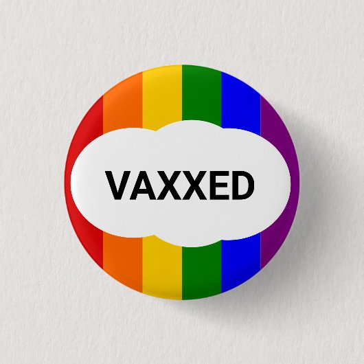 Rainbow Cloud Vaxxed Ronde Button 3,2 Cm (Voorkant)