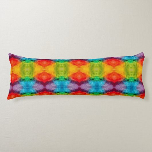 Rainbow Cloud Waterverf Art Lichaamskussen (Voorkant)