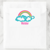 Rainbow Cloud Welder Rechthoekige Sticker (Tas)