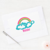 Rainbow Cloud Welder Rechthoekige Sticker (Envelop)