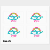 Rainbow Cloud Writer Rechthoekige Sticker (Vel)
