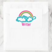 Rainbow Cloud Writer Rechthoekige Sticker (Tas)