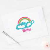Rainbow Cloud Writer Rechthoekige Sticker (Envelop)