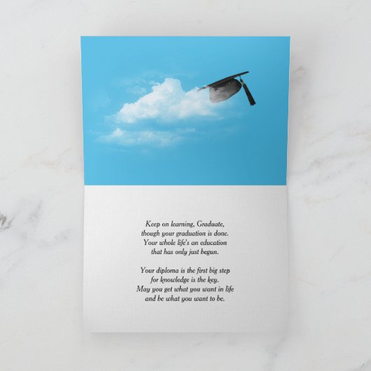 Rainbow Clouds 2026 Black Graduation Hats Kaart (Binnen)