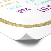 Rainbow Clouds Adventure Baby Girl Birth Stats Poster (Hoek)