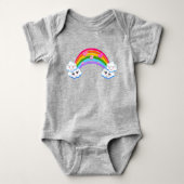 Rainbow Clouds Baby Bodysuit (Voorkant)