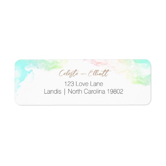 Rainbow Clouds Baby shower Retouradreslabel Etiket (Voorkant)