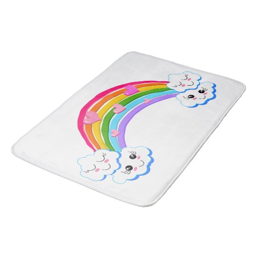 Rainbow Clouds Bathmat Badmat (Gekanteld)