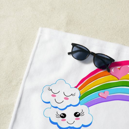 Rainbow Clouds Beach Towel Strandlaken (In situ)