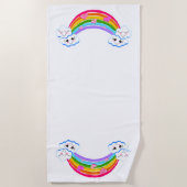 Rainbow Clouds Beach Towel Strandlaken (Voorkant)