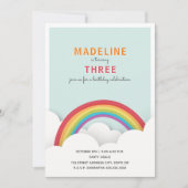 Rainbow Clouds Birthday Party Kaart (Voorkant)