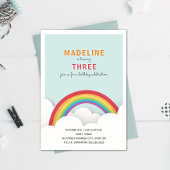 Rainbow Clouds Birthday Party Kaart