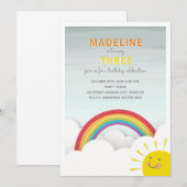 Rainbow Clouds Blue Sky Sunshine Verjaardagsfeest Kaart (Voorkant / Achterkant)