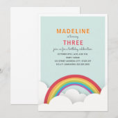 Rainbow Clouds Blue Sky verjaardagsfeestje Kaart (Voorkant / Achterkant)