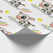 Rainbow Clouds Butterfly Wrapping Paper Cow Cadeaupapier (Hoek)