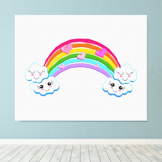 Rainbow Clouds Canvas afdrukken (Insitu (Houten vloer))