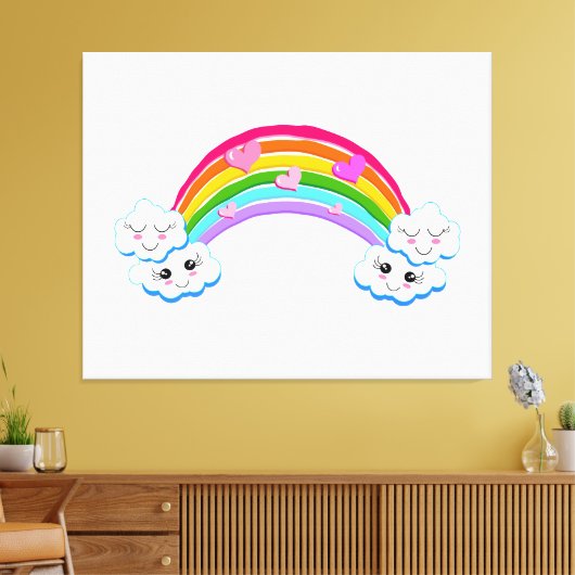 Rainbow Clouds Canvas afdrukken (Insitu (Woonkamer))