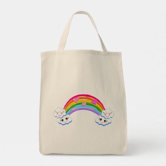 Rainbow Clouds Canvas tas (Achterkant)