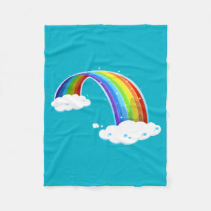 Rainbow Clouds Colorful Glitter Shiny Whimsical Fleece Deken