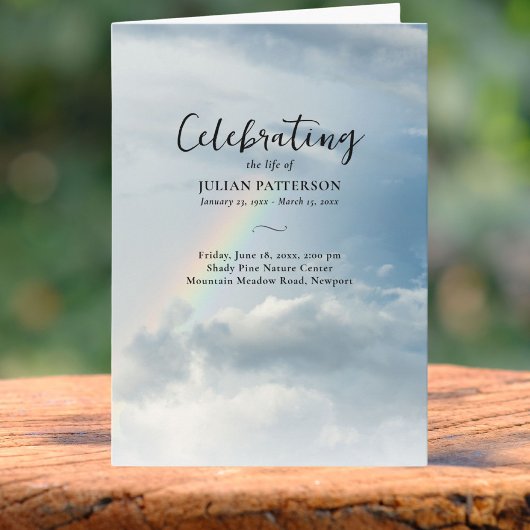 Rainbow Clouds Foto, Viering van het leven Begrafe Programma