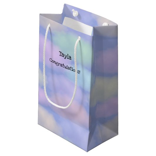 Rainbow Clouds Gepersonaliseerde Gift Bag Klein Cadeauzakje (Voorkant Gekanteld)