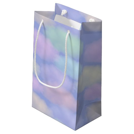 Rainbow Clouds Gepersonaliseerde Gift Bag Klein Cadeauzakje (Achterkant Gekanteld)