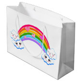 Rainbow Clouds Gift Bags Groot Cadeauzakje (Achterkant Gekanteld)
