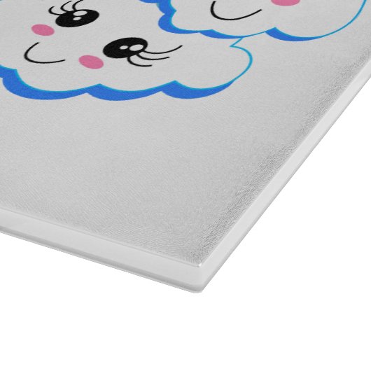 Rainbow Clouds Glass Cutting Board Snijplank (Hoek)