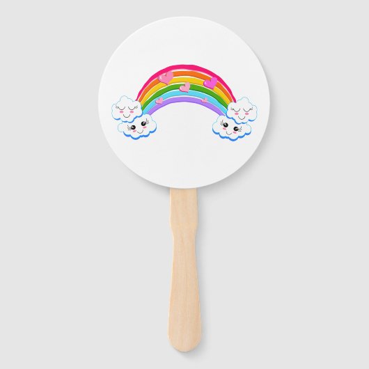 Rainbow Clouds Hand Fans Handwaaier (Achterkant)
