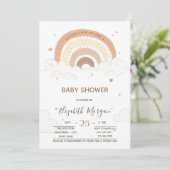 Rainbow Clouds Hearts Baby shower Kaart (Staand voorkant)