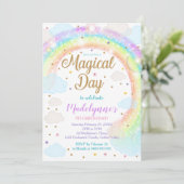 Rainbow Clouds Invitation Magical Day Kaart (Staand voorkant)