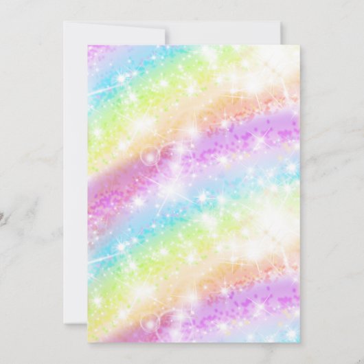 Rainbow Clouds Invitation Magical Day Kaart (Achterkant)