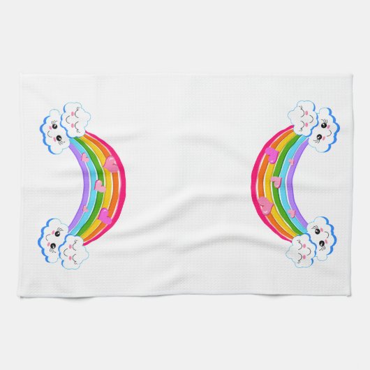 Rainbow Clouds Kitchen Towel Theedoek (Horizontaal)