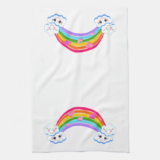 Rainbow Clouds Kitchen Towel Theedoek (Verticaal)