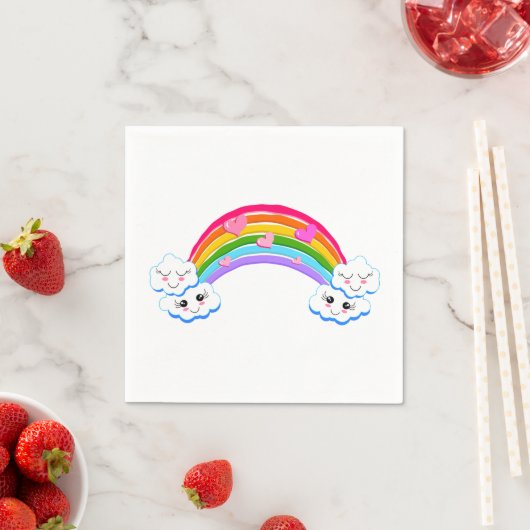 Rainbow Clouds Paper Napkins Servet (Insitu)