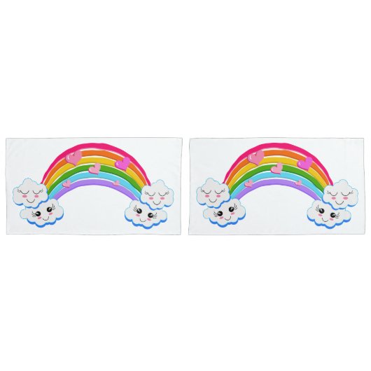 Rainbow Clouds Pillowcases Kussensloop (Voorkant-Set)