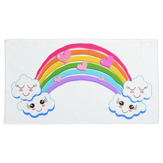 Rainbow Clouds Pillowcases Kussensloop (Voorkant-Rechts)