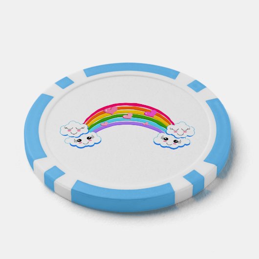 Rainbow Clouds Poker Chips (Enkel)