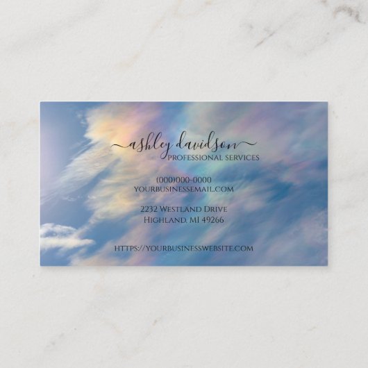 Rainbow Clouds Professionele Afspraakkaarten Afsprakenkaartje (Achterkant)