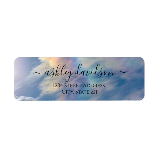 Rainbow Clouds Return-adreslabel Etiket (Voorkant)