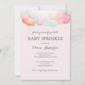 Rainbow Clouds Roze Baby Sprinkle Uitnodiging (Voorkant)