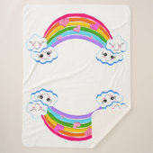 Rainbow Clouds Sherpa Blanket Deken (Voorkant)