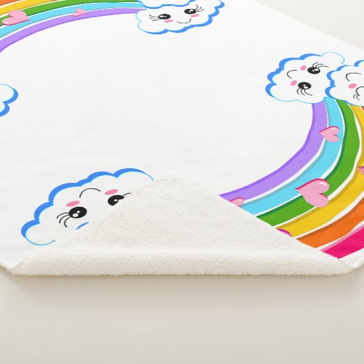 Rainbow Clouds Sherpa Blanket Deken (3/4)