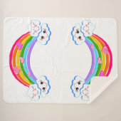 Rainbow Clouds Sherpa Blanket Sherpa Deken (Voorkant (horizontaal))